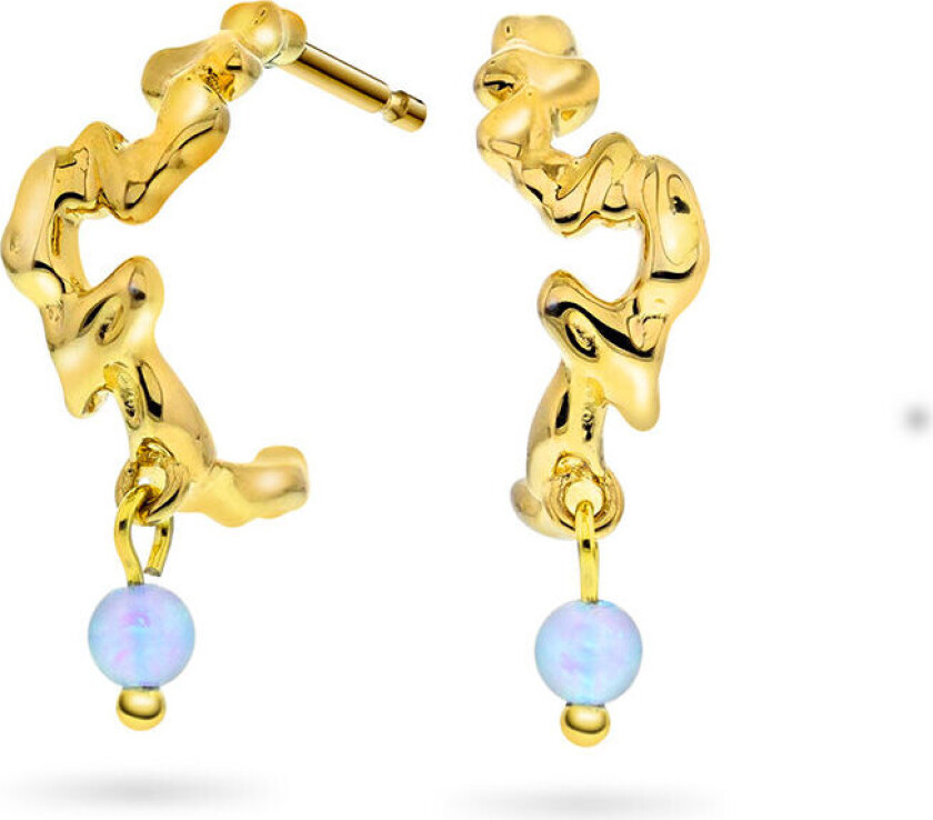 Shapes by Gulldia, Sparkle øredobber i forgylt 925 sølv med blå opal