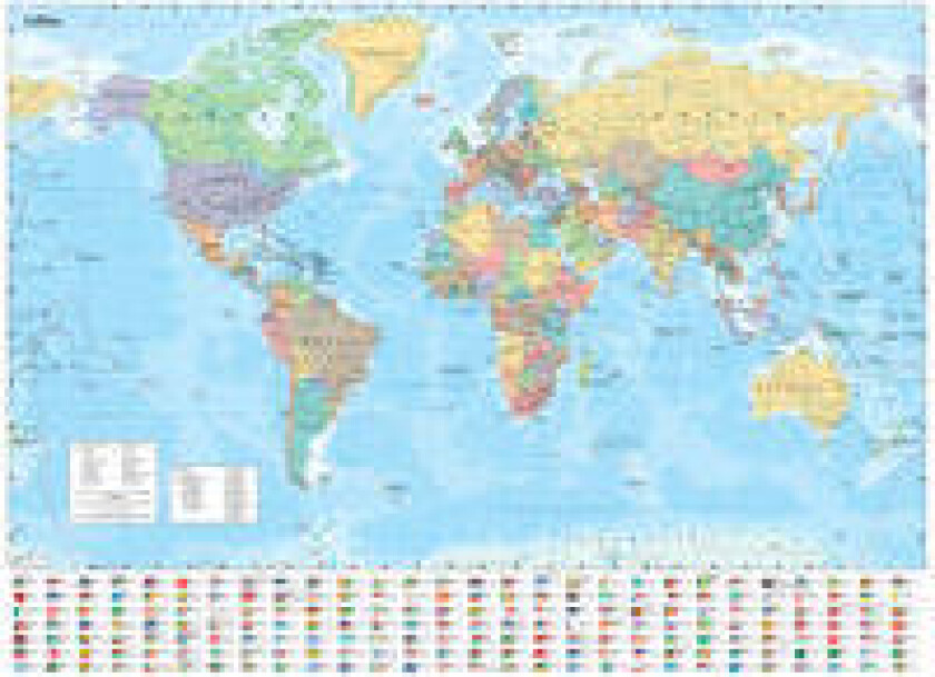 Collins World Wall Laminated Map