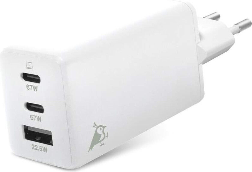 W3 vegglader med USB-C PD - 65W hurtiglading