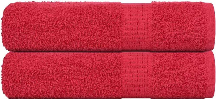 Håndklær 2 stk rød 50x100 cm 360 g/m2 100 % bomull
