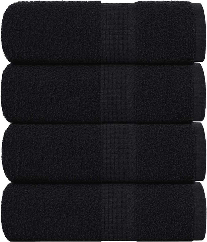 Gjestehåndklær 4 stk svart 30x50 cm 360 g/m2 100 % bomull