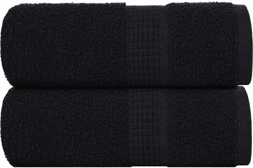 Gjestehåndklær 2 stk svart 30x50 cm 360 g/m2 100 % bomull