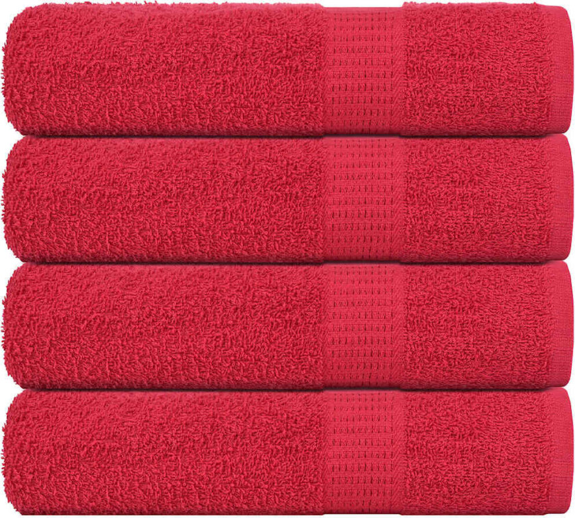 Badehåndklær 4 stk rød 100x150 cm 360 g/m² 100 % bomull