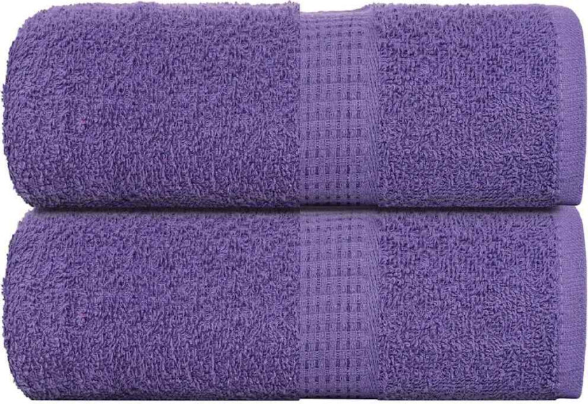Gjestehåndklær 2 stk lilla 30x50 cm 360 g/m2 100 % bomull