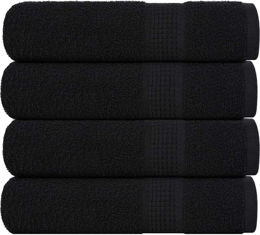 Håndklær 4 stk svart 50x100 cm 360 g/m2 100 % bomull