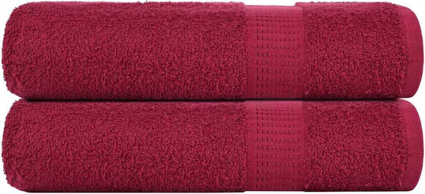 Håndklær 2 stk burgunder 50x100 cm 360 g/m2 100 % bomull