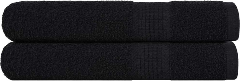 Bilde av Håndklær 2 stk svart 100x200 cm 360 g/m² 100 % bomull