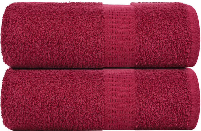 Såpehåndklær 2 stk burgunder 30x30 cm 360 g/m2 100 % bomull