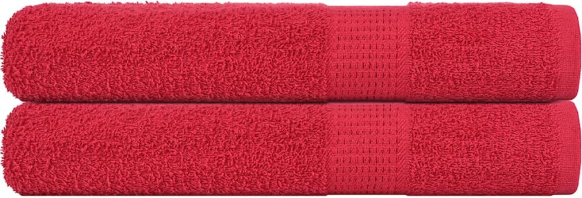 Håndklær 2 stk rød 100x200 cm 360 g/m² 100 % bomull