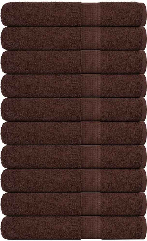 Håndklær 10 stk brun 100x200 cm 360 g/m² 100 % bomull