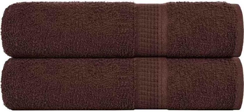 Håndklær 2 stk brun 50x100 cm 360 g/m2 100 % bomull