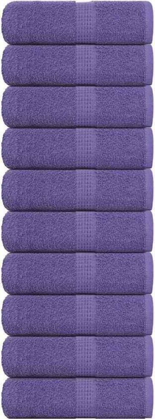 Såpehåndklær 10 stk lilla 30x30 cm 360 g/m2 100 % bomull
