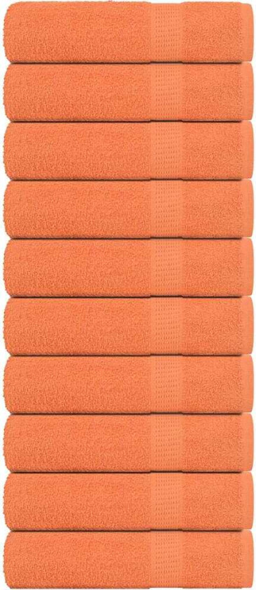 Badehåndklær 10 stk oransje 100x150 cm 360 g/m² 100 % bomull