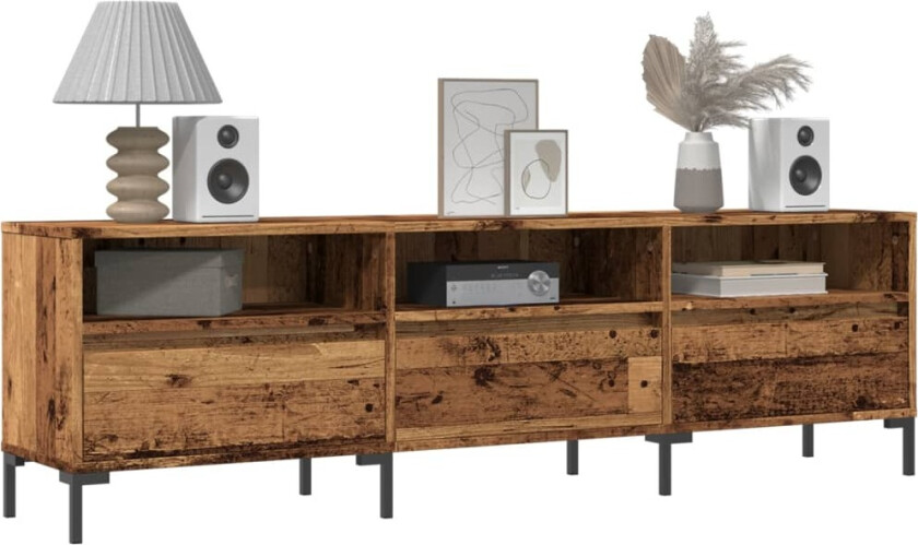 TV-benk gammelt tre 150x30x44,5 cm konstruert tre