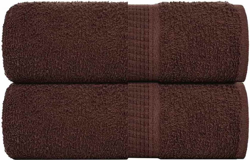 Gjestehåndklær 2 stk brun 30x50 cm 360 g/m2 100 % bomull
