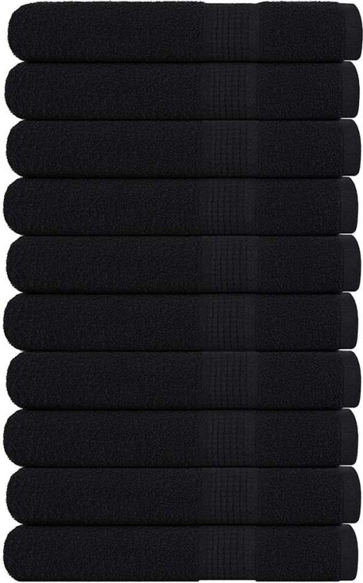 Badstuehåndklær 10 stk svart 80x200 cm 360 g/m2 100 % bomull