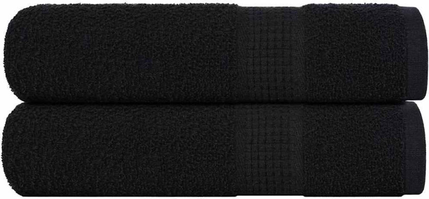 Dusjhåndklær 2 stk svart 70x140 cm 360 g/m2 100 % bomull