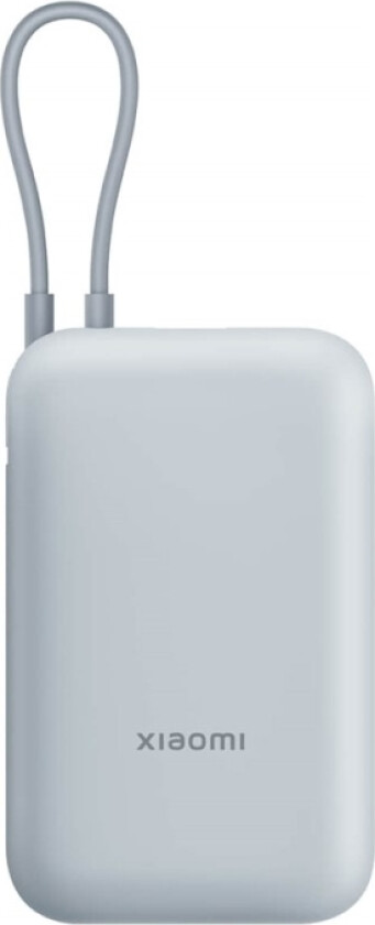P15zm - Strømbank - Integrated Cable - 10000 Mah - 37 Wh - 22.5 Watt - 3 A - Fast Charge - 2 Utgangskontakter (24 Pin Usb-C, Usb) - Isblå