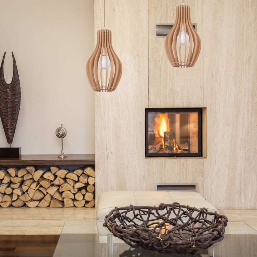 Hengelampe Ika IA skjerm av trelameller Ø24cm