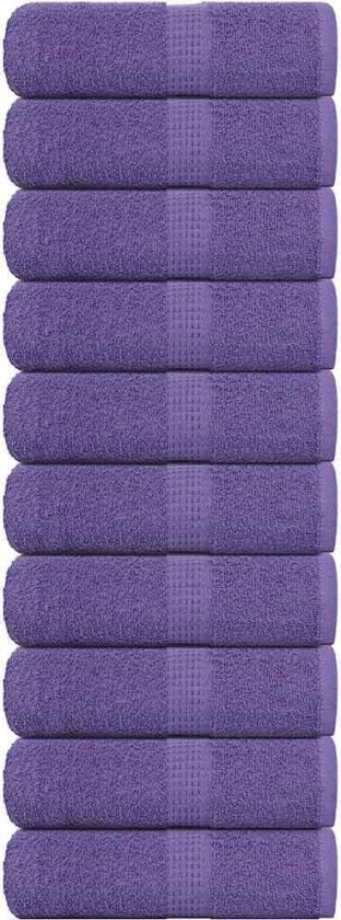 Gjestehåndklær 10 stk lilla 30x50 cm 360 g/m2 100 % bomull