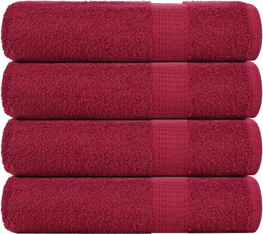 Dusjhåndklær 4 stk burgunder 70x140 cm 360 g/m2 100 % bomull