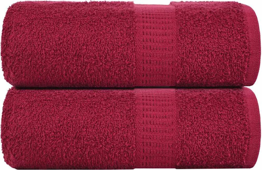 Gjestehåndklær 2 stk burgunder 30x50 cm 360 g/m2 100 % bomull