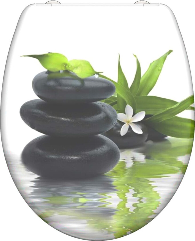 Toalettsete duroplast myk lukkefunksjon JASMIN trykk