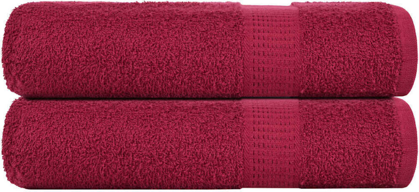 Dusjhåndklær 2 stk burgunder 70x140 cm 360 g/m2 100 % bomull
