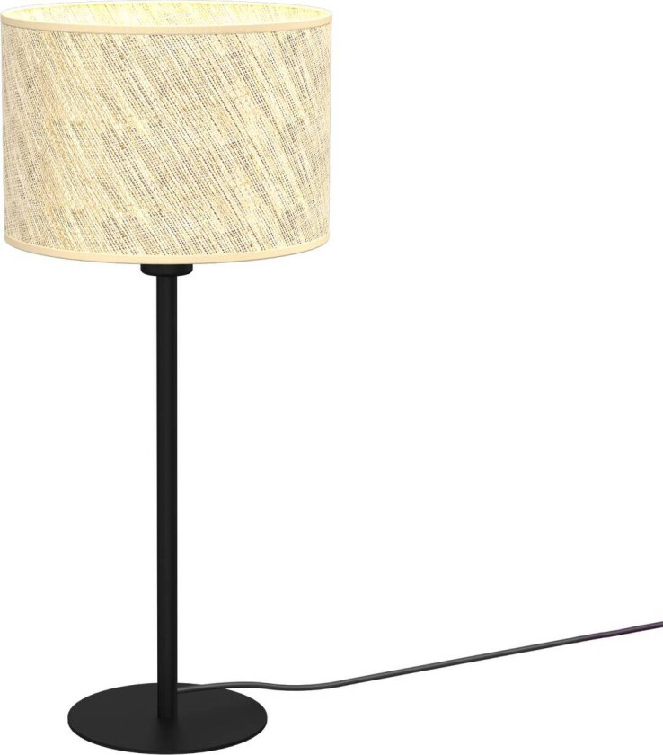 Bordlampe Jovin med rottingskjerm, høyde 56cm