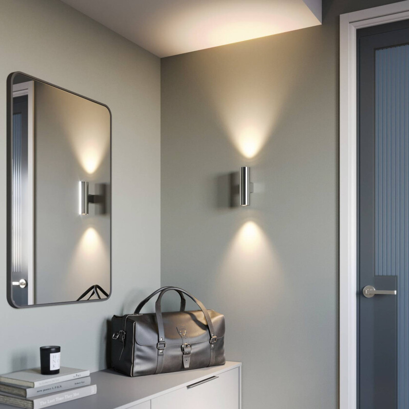 Marion vegglampe, 2 lyskilder, krom