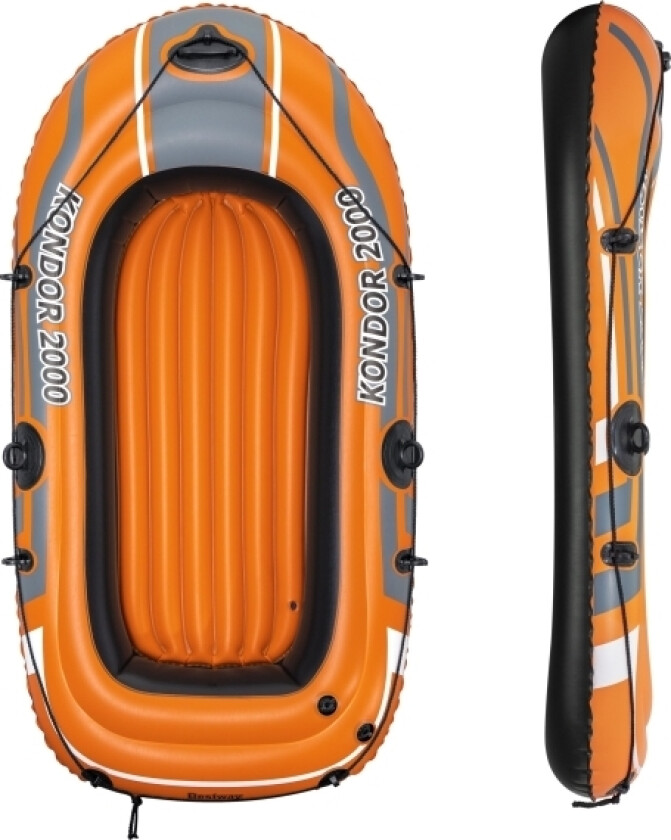 61100, Reise / Rekreasjon, Oppblåsbar Båt, Svart, Orange, Vinyl, 2 Person(Er), 120 Kg
