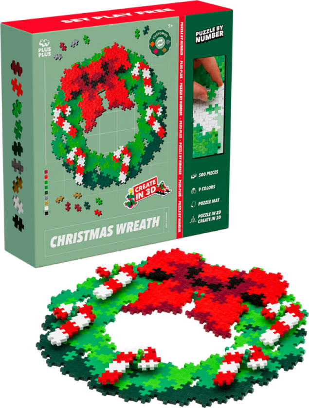 Plus-Plus - Puzzle by Number - Christmas wreath
