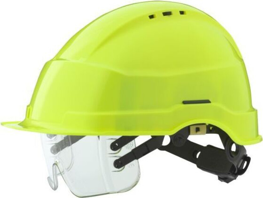 630719 Vernehjelm med visir, ventilert Gul Hi-Viz