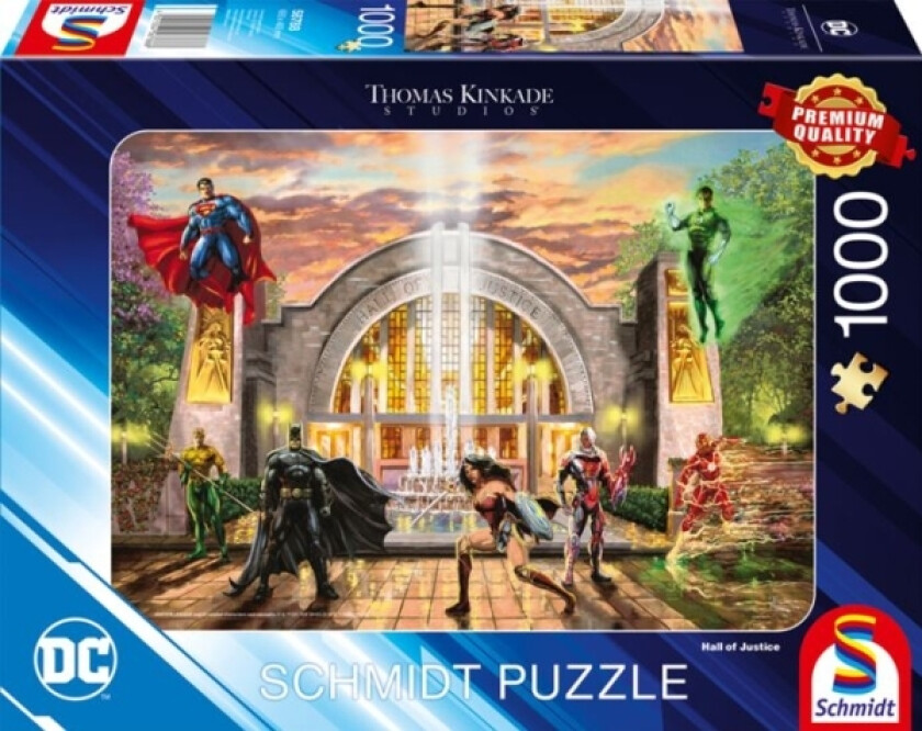 Thomas Kinkade Studios: Dc Justices League - Hall Of Justice, Puzzle (1000 Brikker)