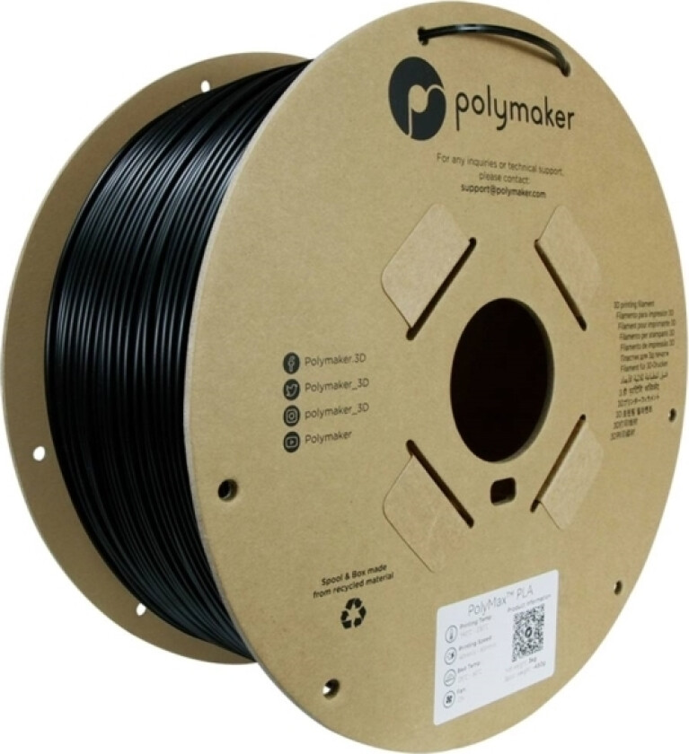 Polymaker Pa06027 Filament Tough Pla Slagfast 2.85 Mm 3000 G Sort Polymax™ 1 Stk