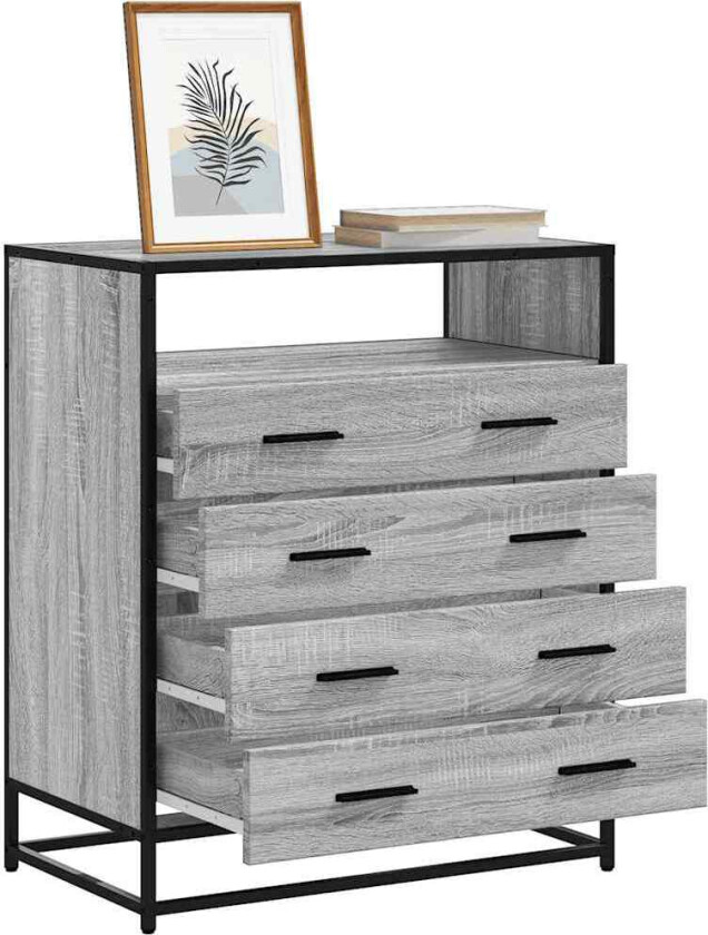 Kommode grå sonoma 70x41x70 cm konstruert tre