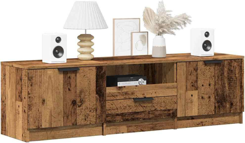 TV-benk gammelt tre 140x35x40 cm konstruert tre