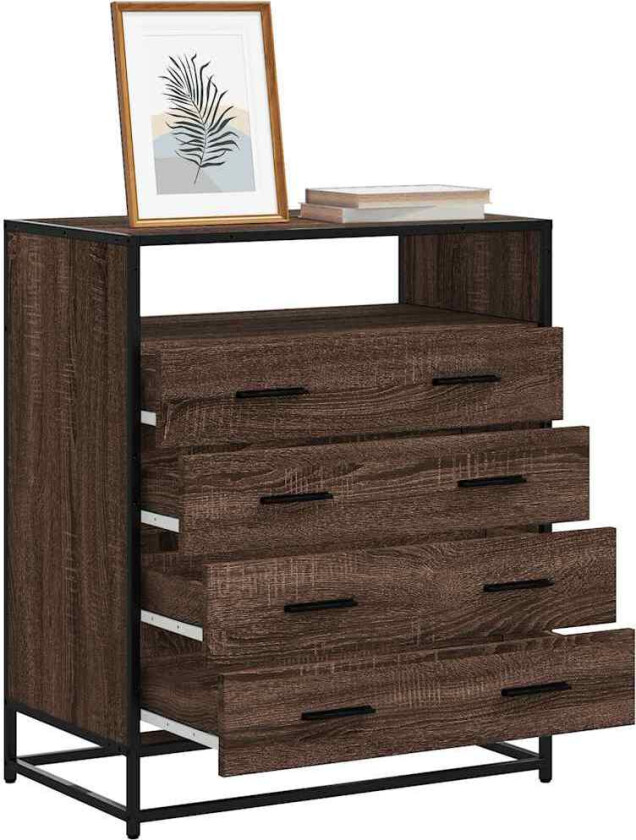 Kommode brun eik 70x41x70 cm konstruert tre