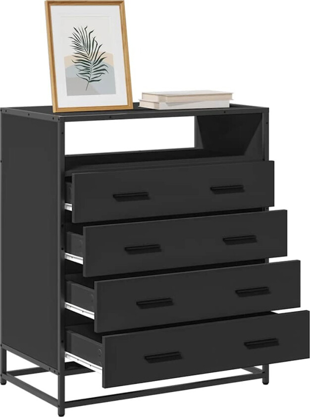 Kommode svart 70x41x70 cm konstruert tre