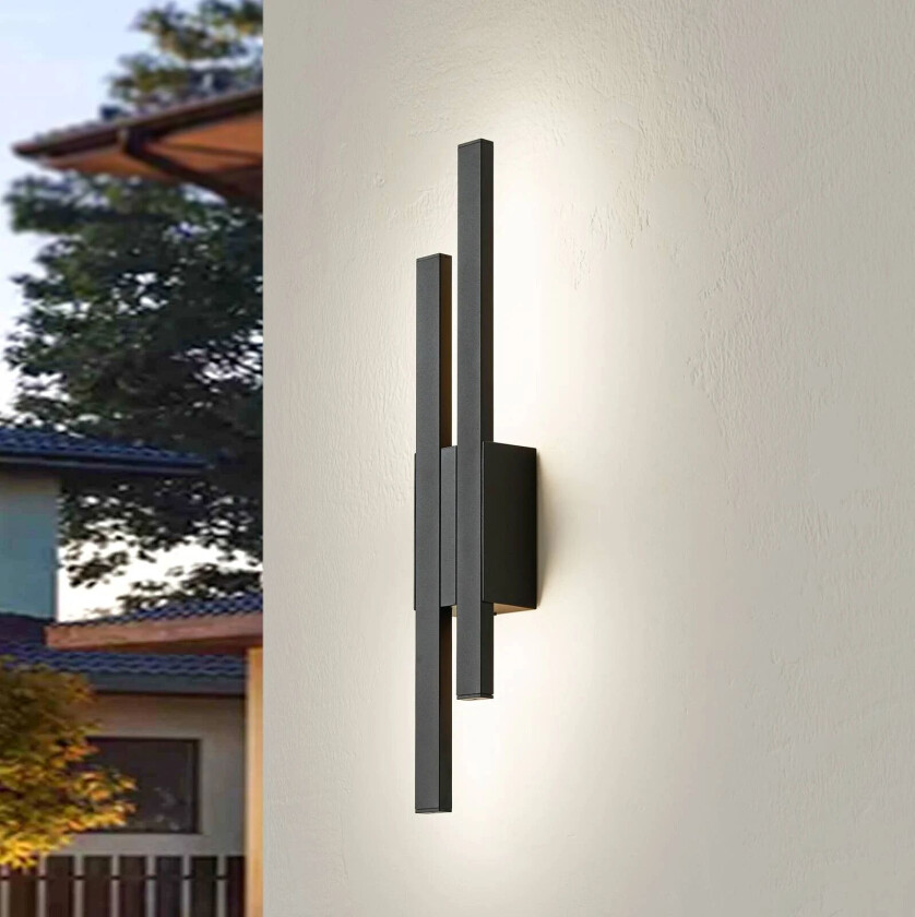 utendørs vegglampe Sakari, 20 W, svart, aluminium