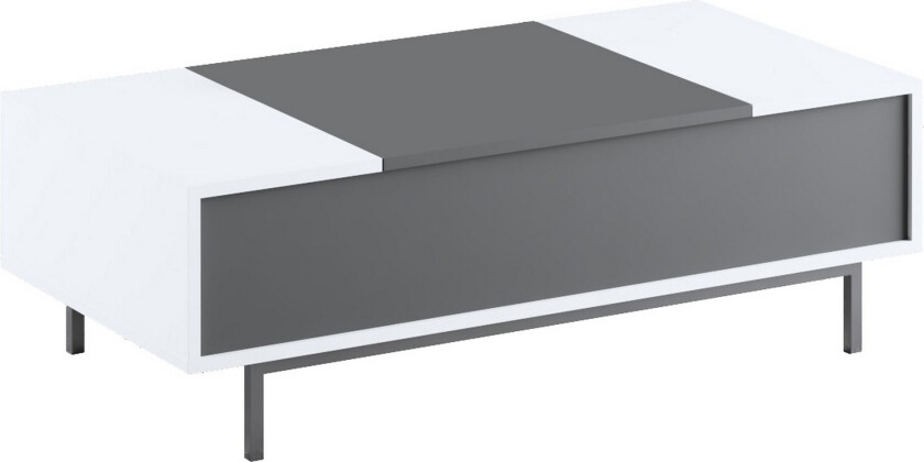Germaine Sofabord 120 cm - Antrasitt/Hvit/Sølv