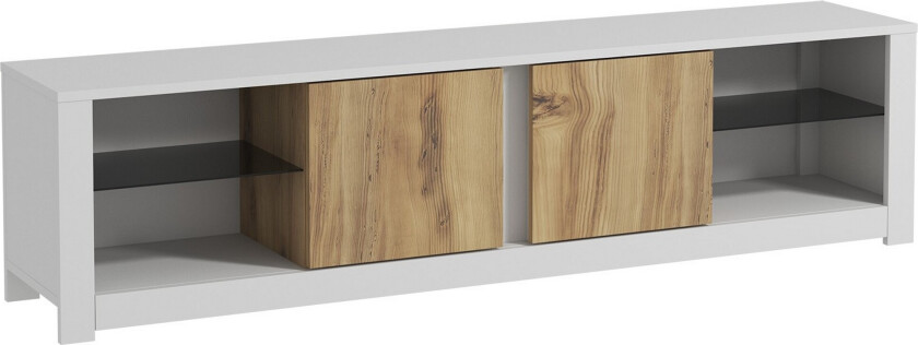 Griselda TV-benk 180 cm - Hvit/Eik