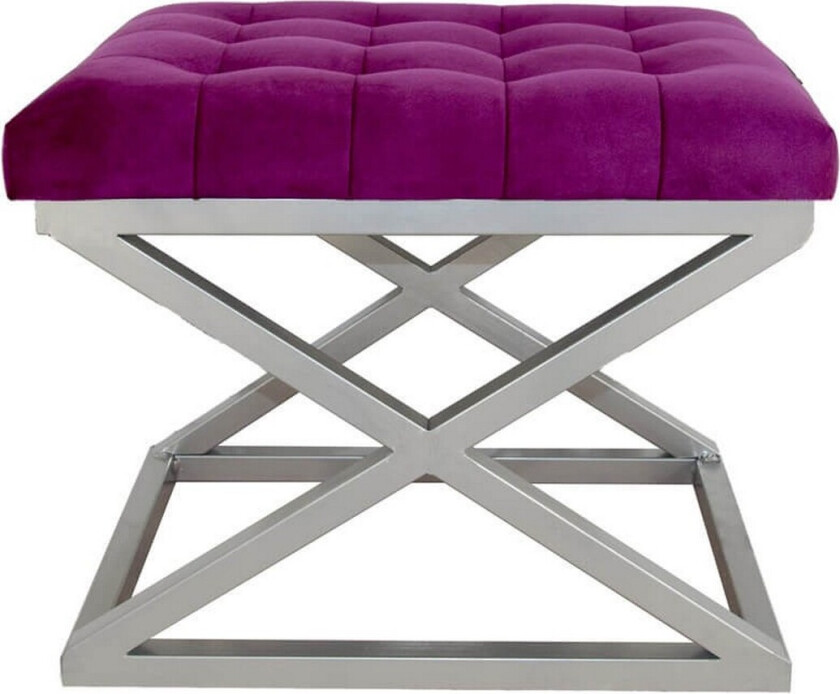 Gillie Sittepuff 40 cm - Sølv/Fuksia