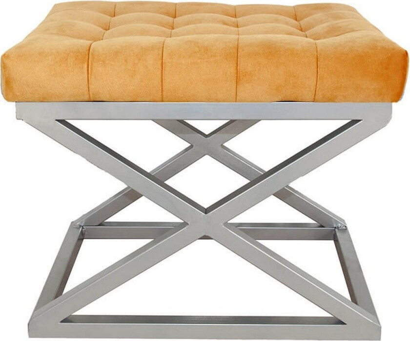 Gillie Sittepuff 40 cm - Sølv/Oransje