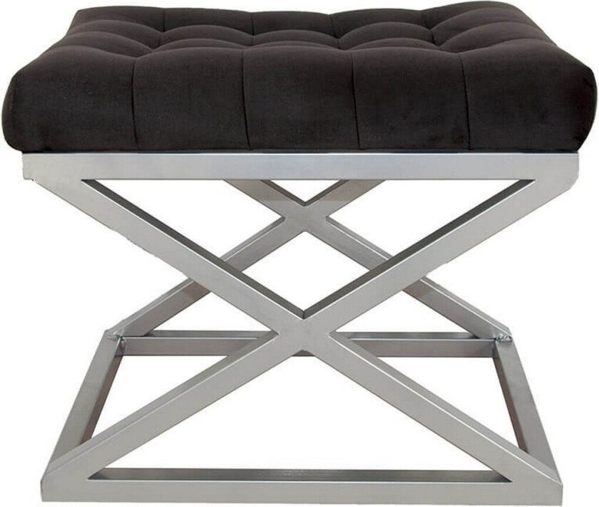 Gillie Sittepuff 40 cm - Sølv/Svart
