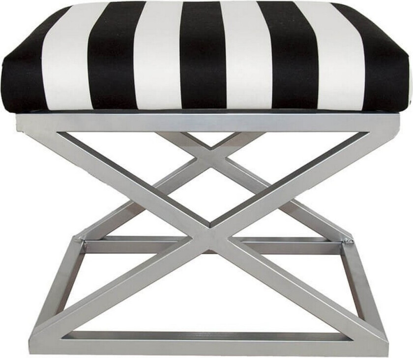Gillie Sittepuff 40 cm - Sølv/Hvit/Svart