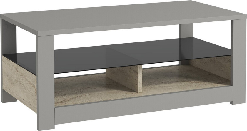 Griselda Sofabord 90 cm - Grå/Travertin