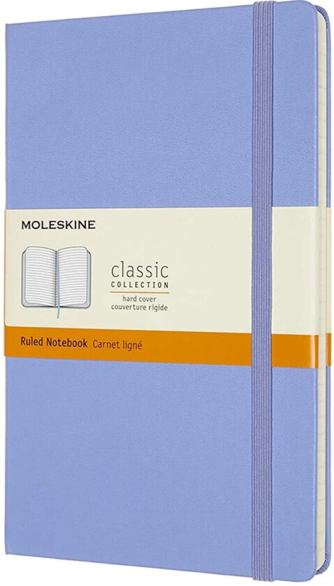 Notatbok Hard L Linjert Hydrangea Blue