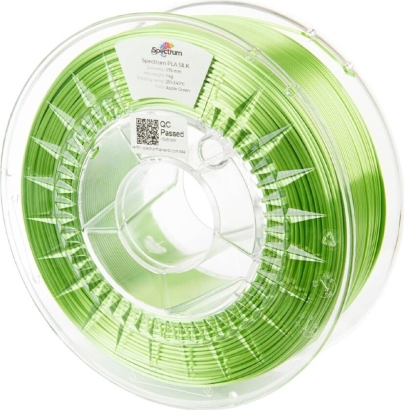Spectrum Filaments 80511 Pla Silk Filament Pla-Silke Glinsende 1.75 Mm 1000 G Apple Green, Grøn 1 Stk
