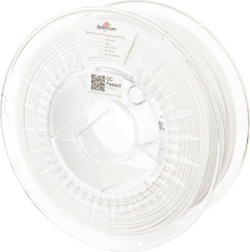 80660 Premium Pctg Filament Pctg Kemisk Bestandig, Lugtsvag 1.75 Mm 1000 G Arctic White, Hvid 1 Stk